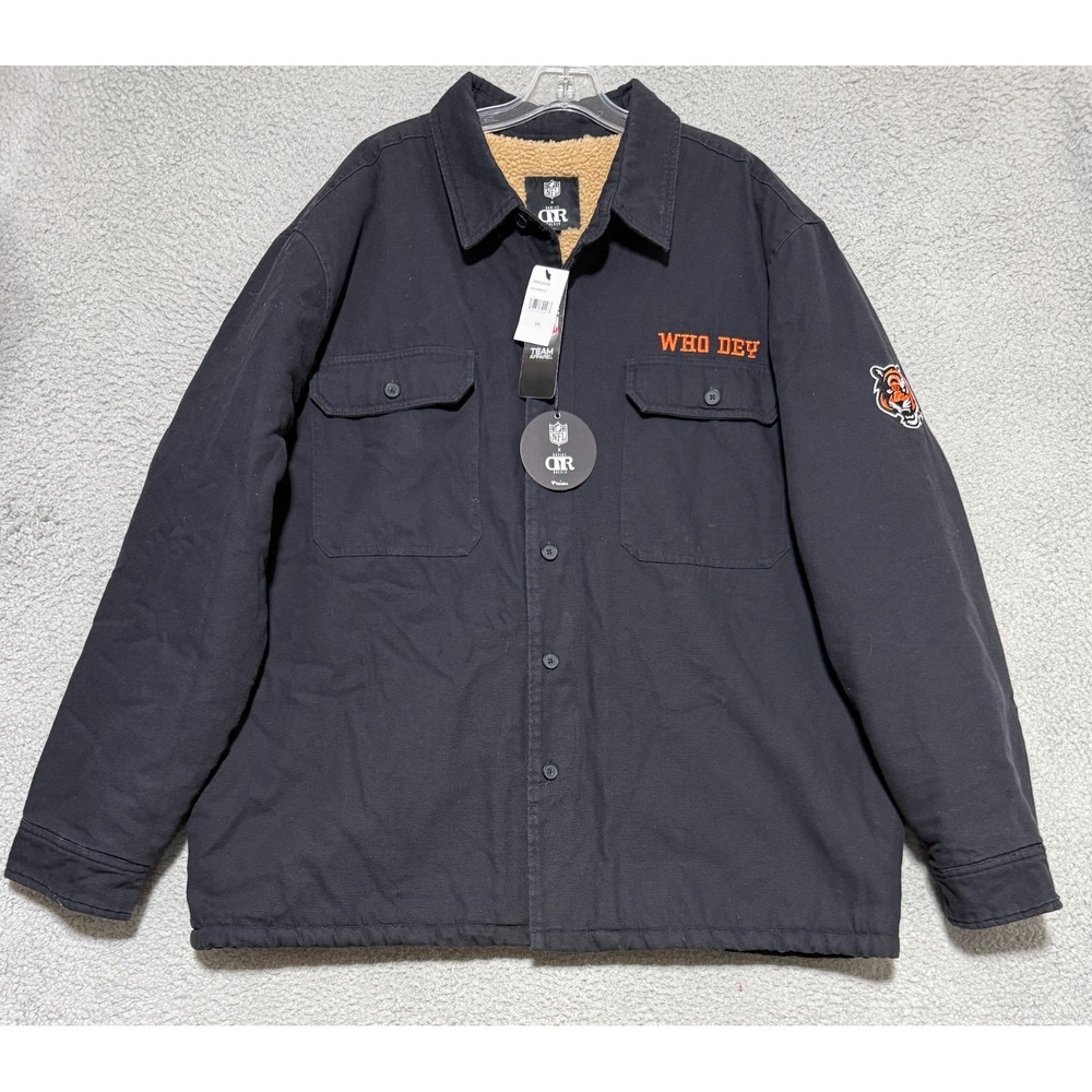 NFL Fanatics Darius Rucker Cincinnati Bengals Sherpa lined Jacket Zip Snap 2XL
